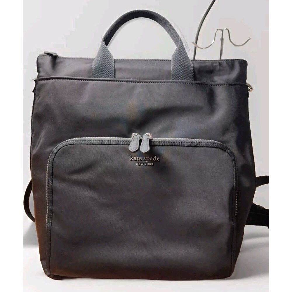 Kate Spade Sam Ksnyl Nylon Convertible Backpack Crossbody ~NWT~ Black